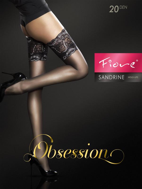 Bas autofixants Sandrine 20 DEN en dentelle - Fiore