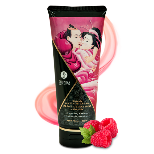 Crème de massage comestible à la framboise 200 ml - Shunga