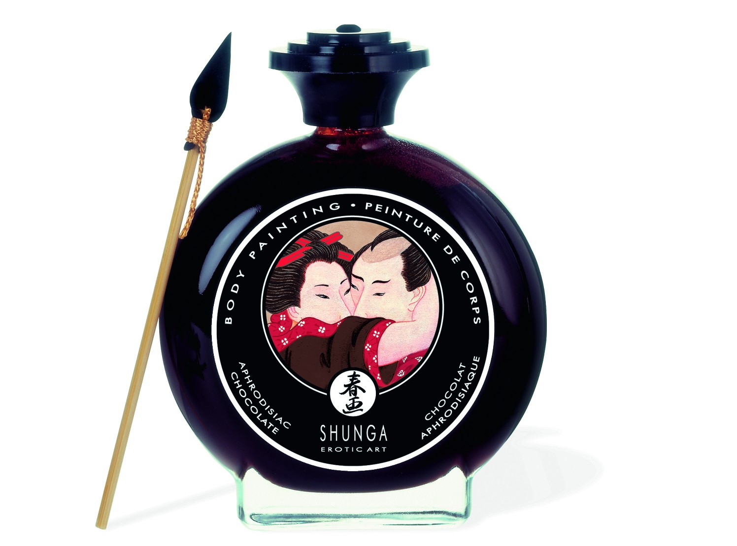 Peinture de corps comestible chocolat avec pinceau - Shunga – Image 2