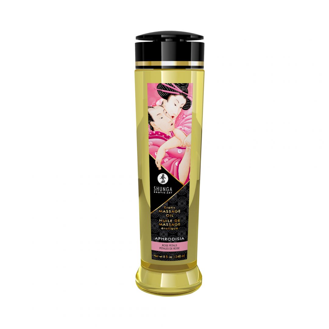 Huile de massage érotique Aphrodisia à la rose 240 ml - Shunga