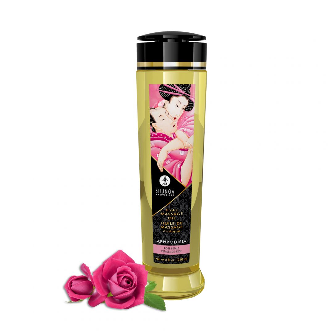 Huile de massage érotique Aphrodisia à la rose 240 ml - Shunga – Image 2