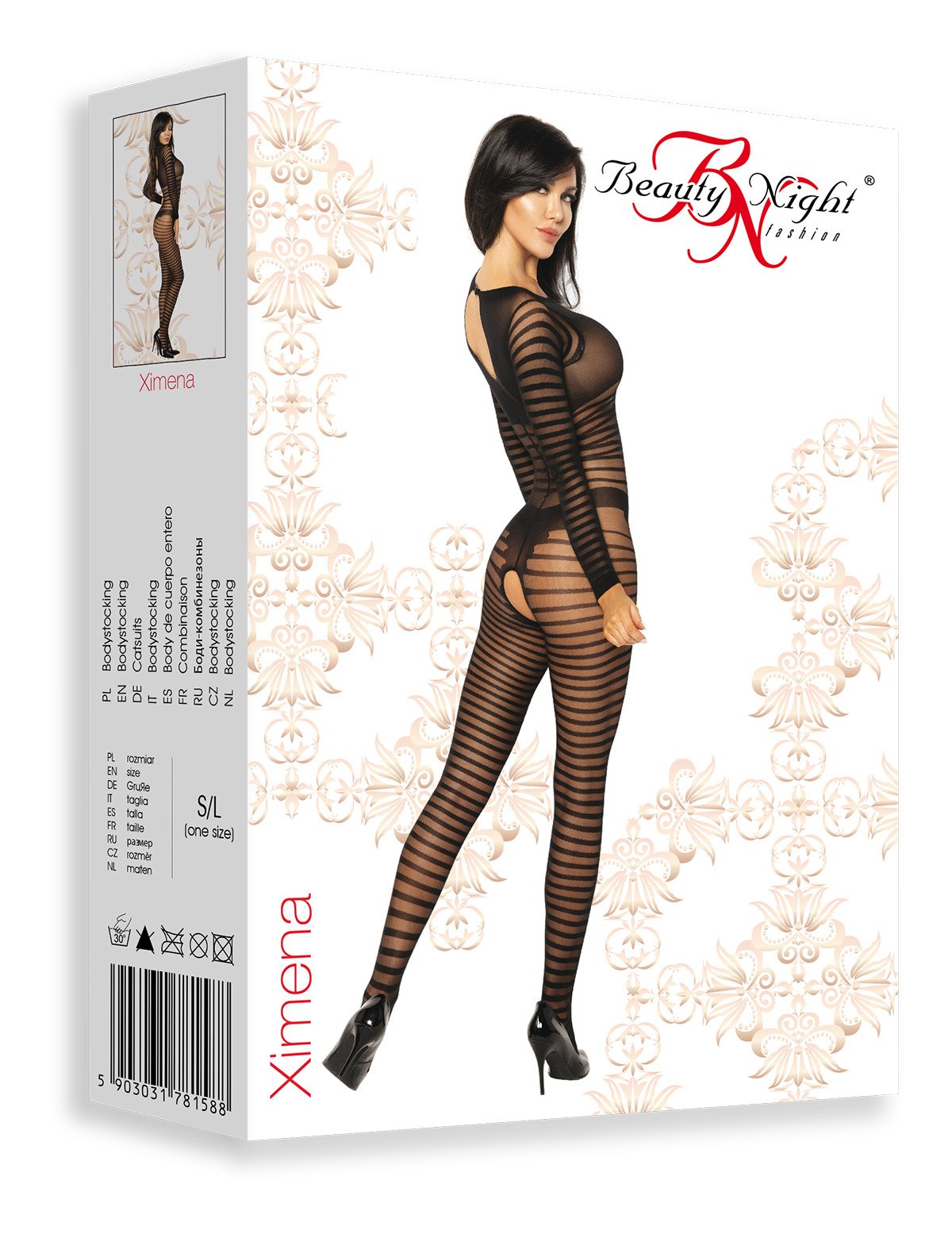 Bodystocking résille à bandes sensuelles - Beauty Night – Image 5