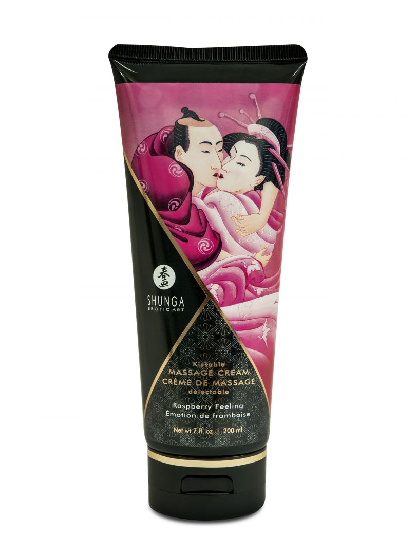 Crème de massage comestible à la framboise 200 ml - Shunga – Image 2