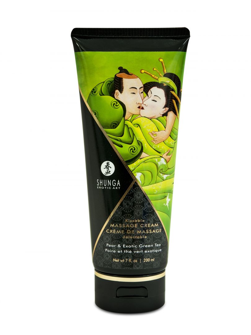 Crème de massage comestible poire et thé vert 200 ml - Shunga – Image 2