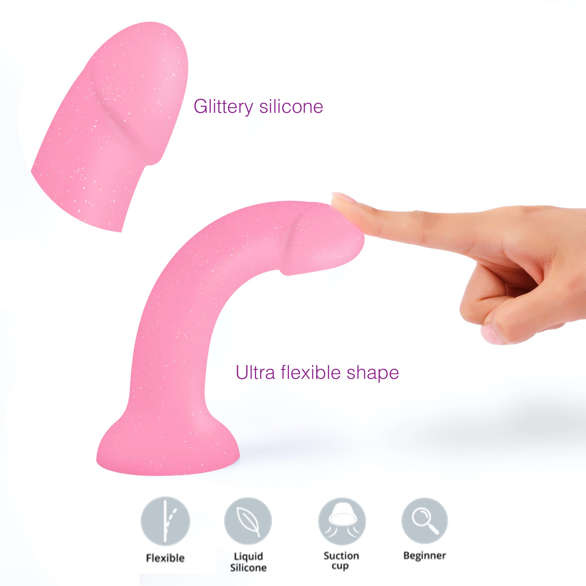 Dildolls Glitzy rose pailleté en silicone - Love to Love – Image 5