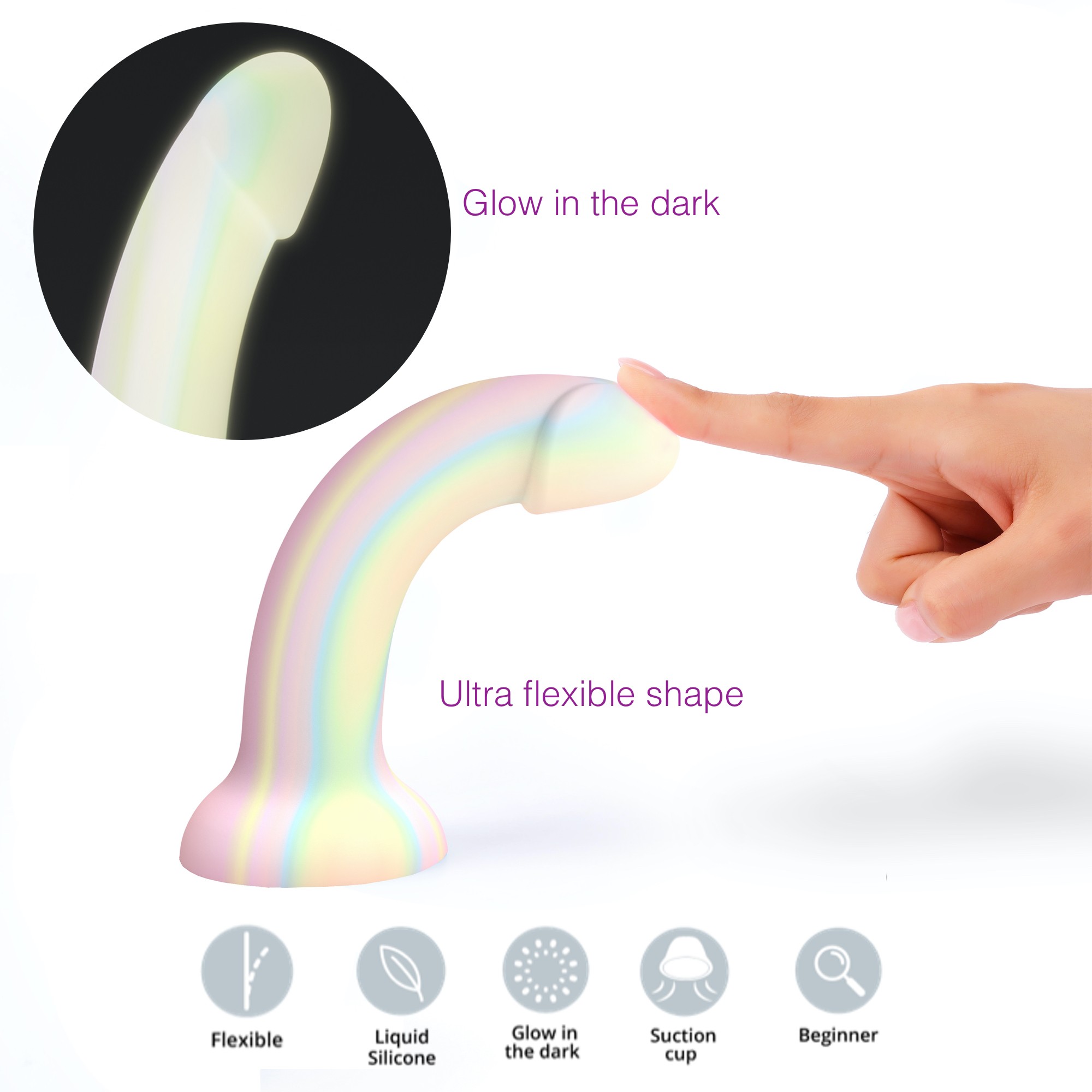 Dildo phosphorescent en silicone Dildolls Fantasia - Love to Love – Image 6