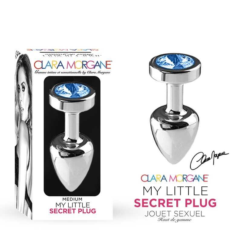 Plug anal en aluminium bleu taille medium - Clara Morgane – Image 2