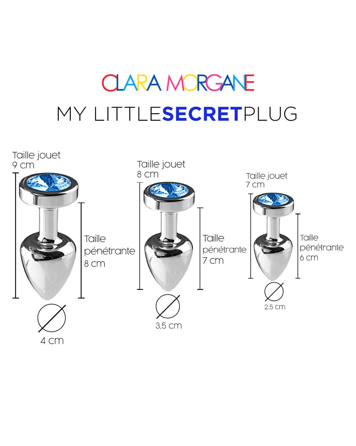 Plug anal en aluminium bleu taille medium - Clara Morgane – Image 6