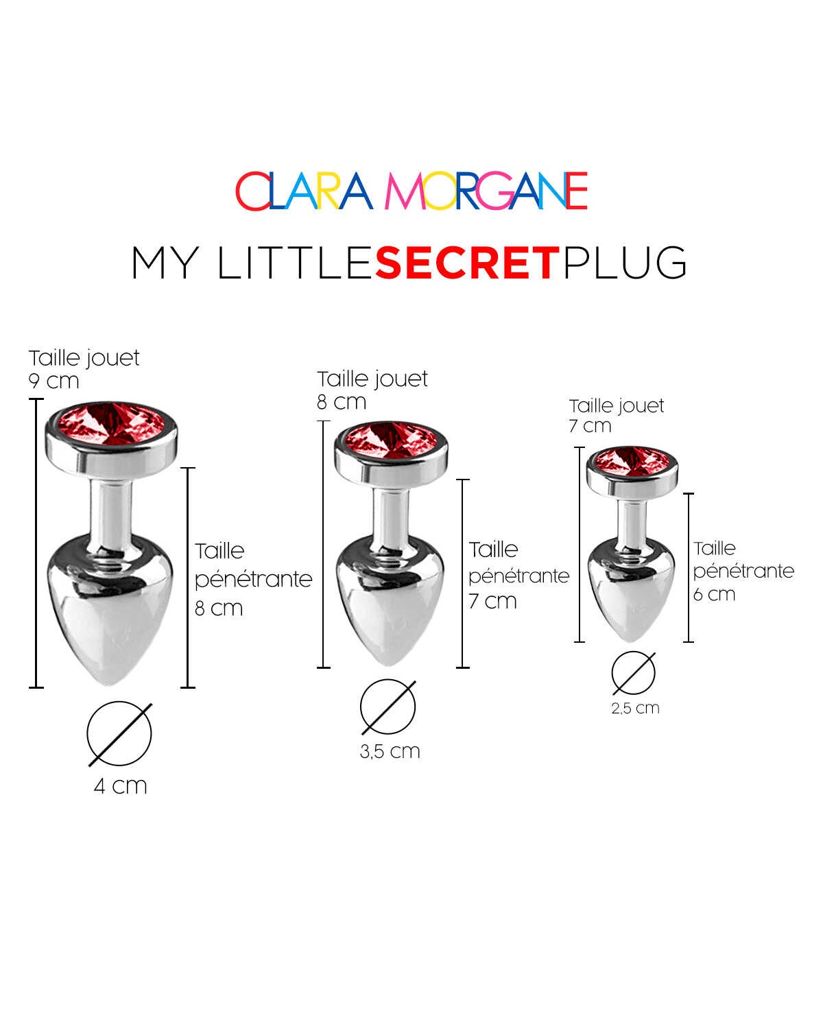 Plug anal aluminium taille S rouge - Clara Morgane – Image 5