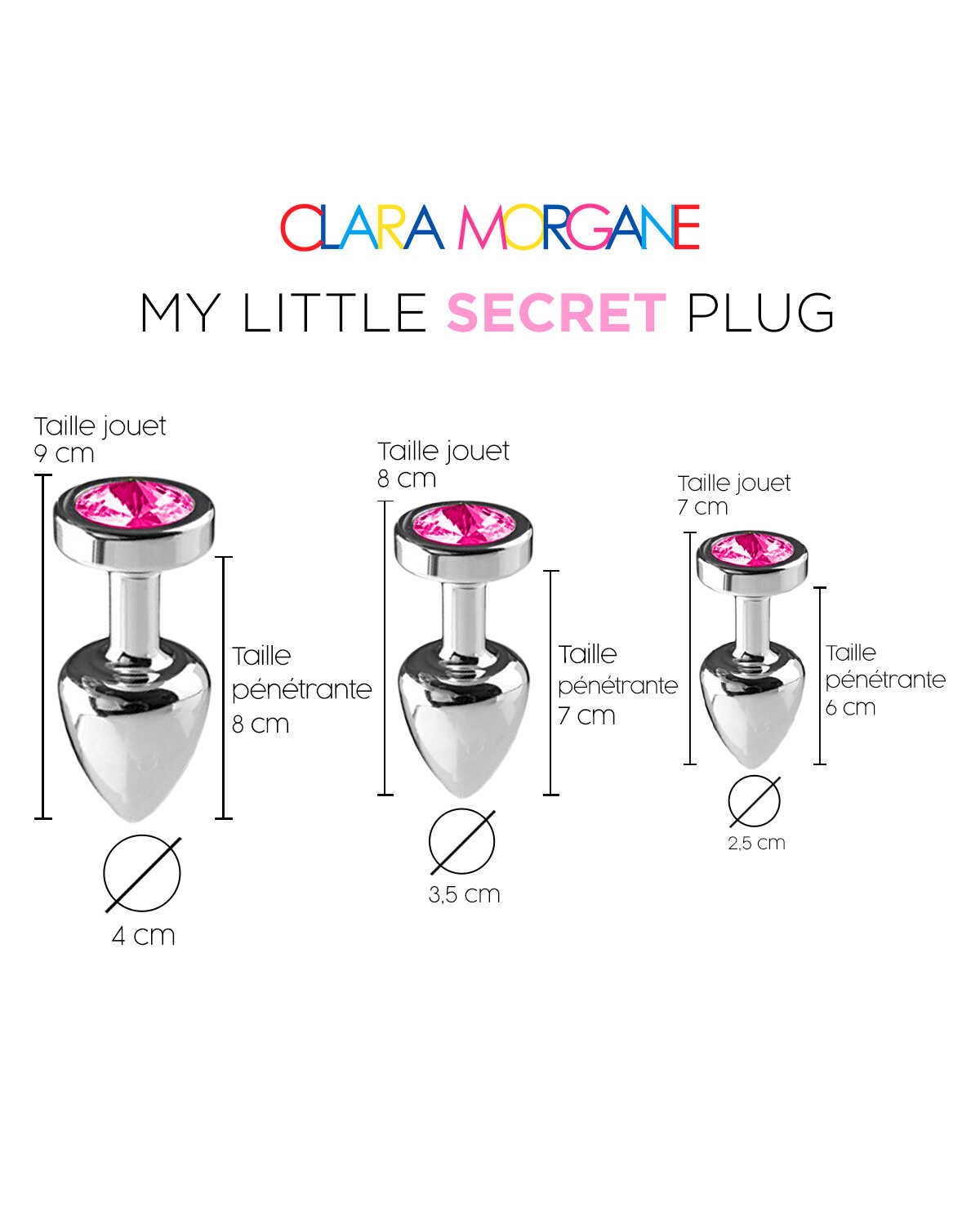 Plug anal en aluminium rose taille S - Clara Morgane – Image 5