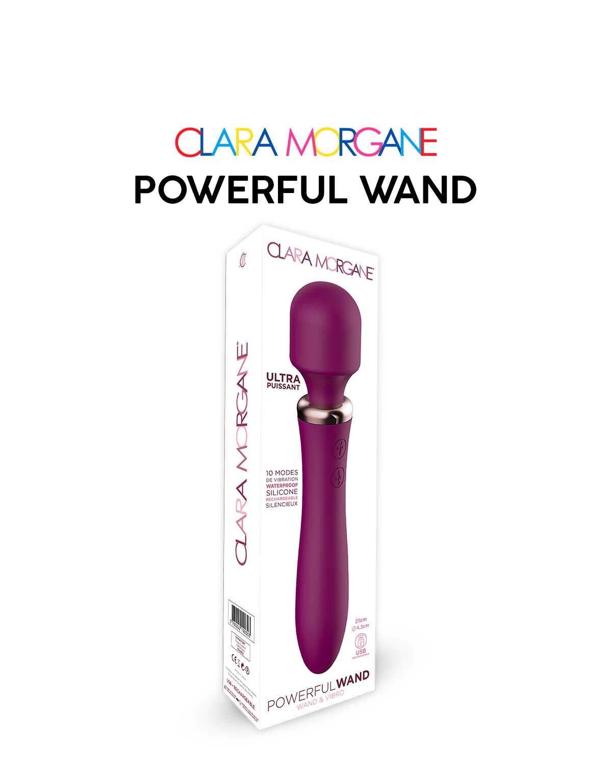 Vibromasseur wand puissant bordeaux - Clara Morgane