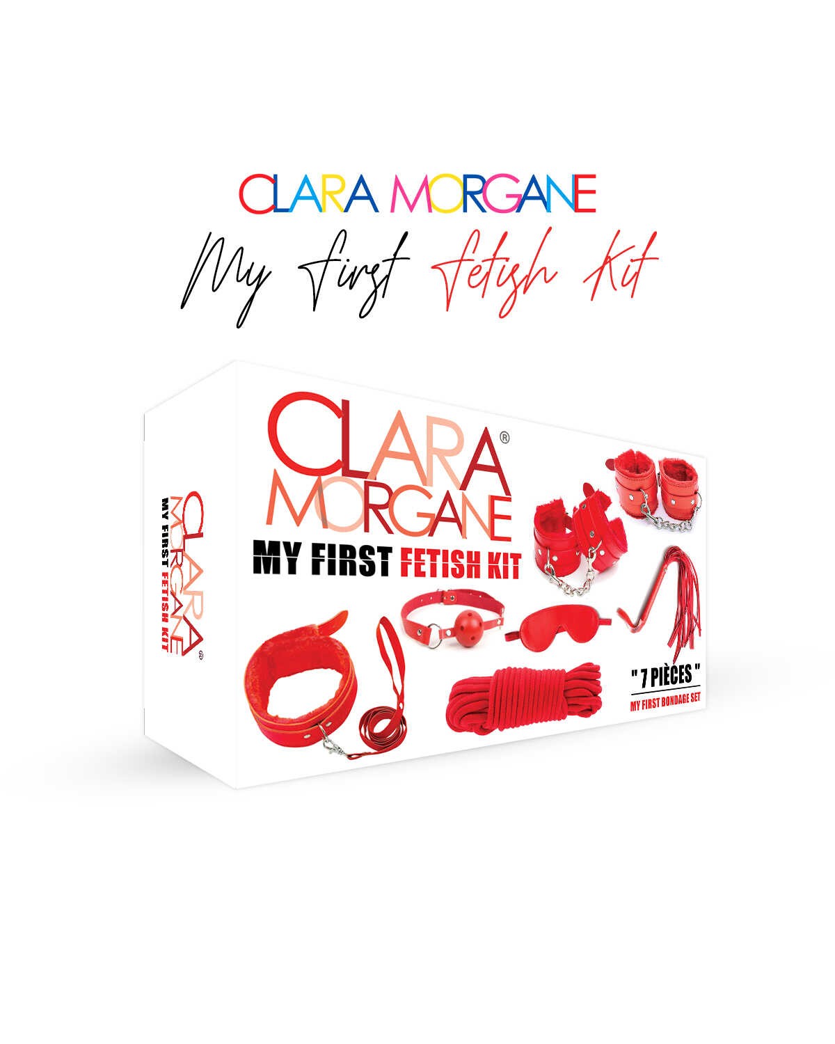 Kit d'initiation fetish rouge 7 pièces - Clara Morgane