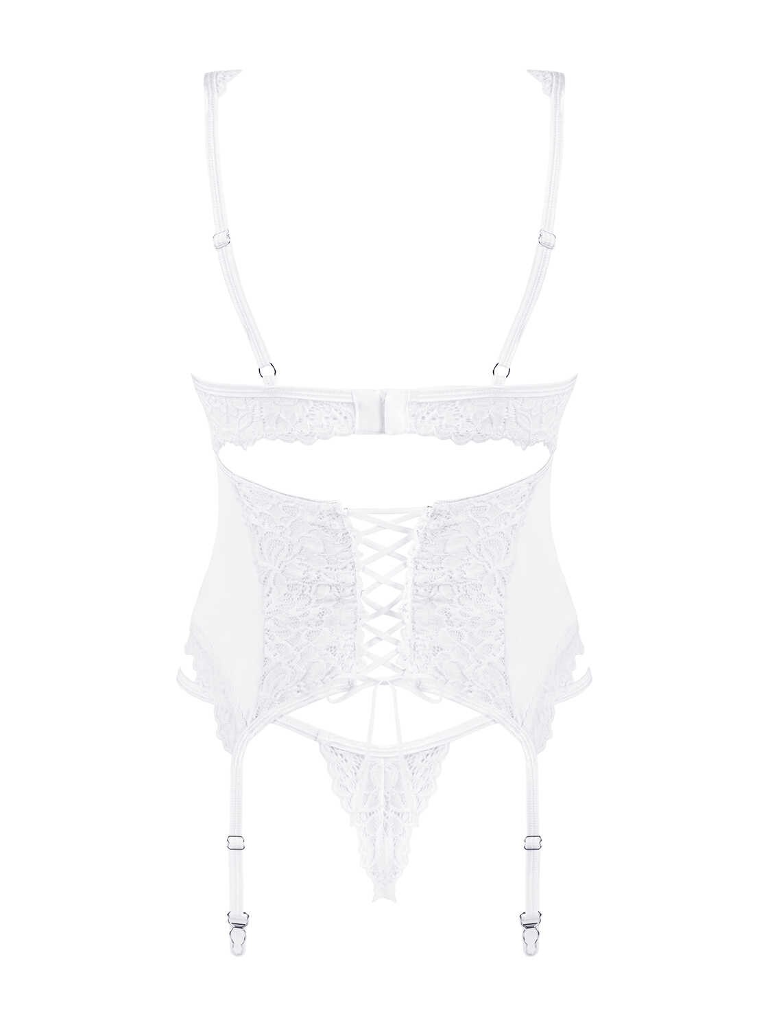 Corset dentelle et string Amor Blanco - Obsessive – Image 7