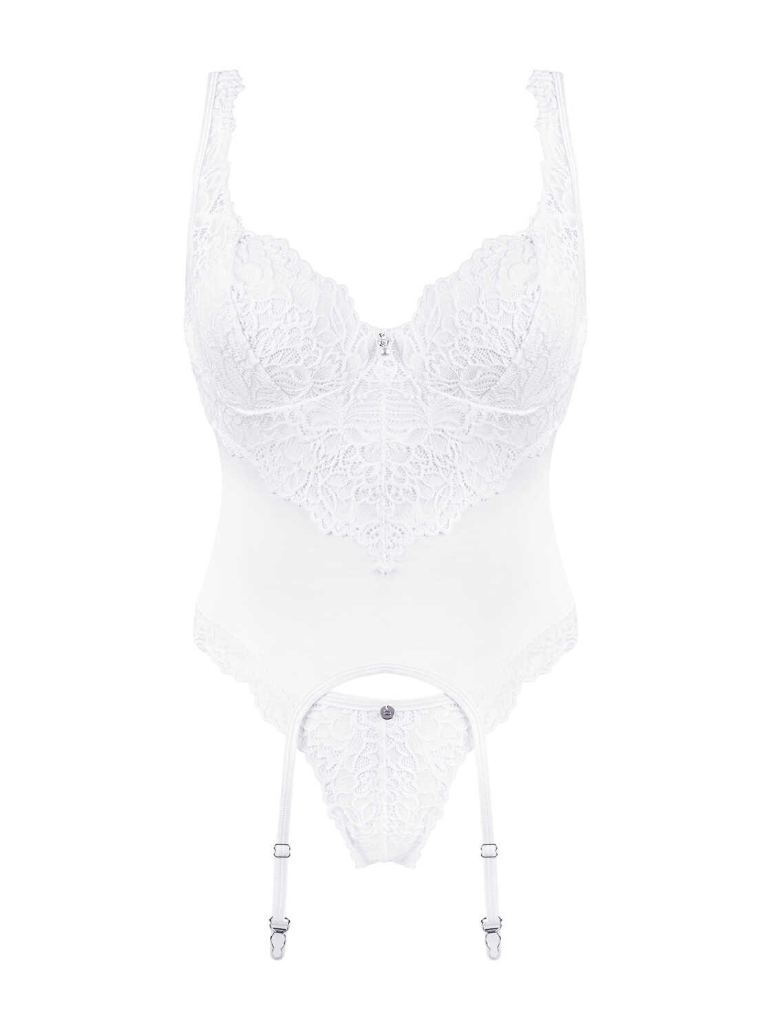 Corset dentelle et string Amor Blanco - Obsessive – Image 8