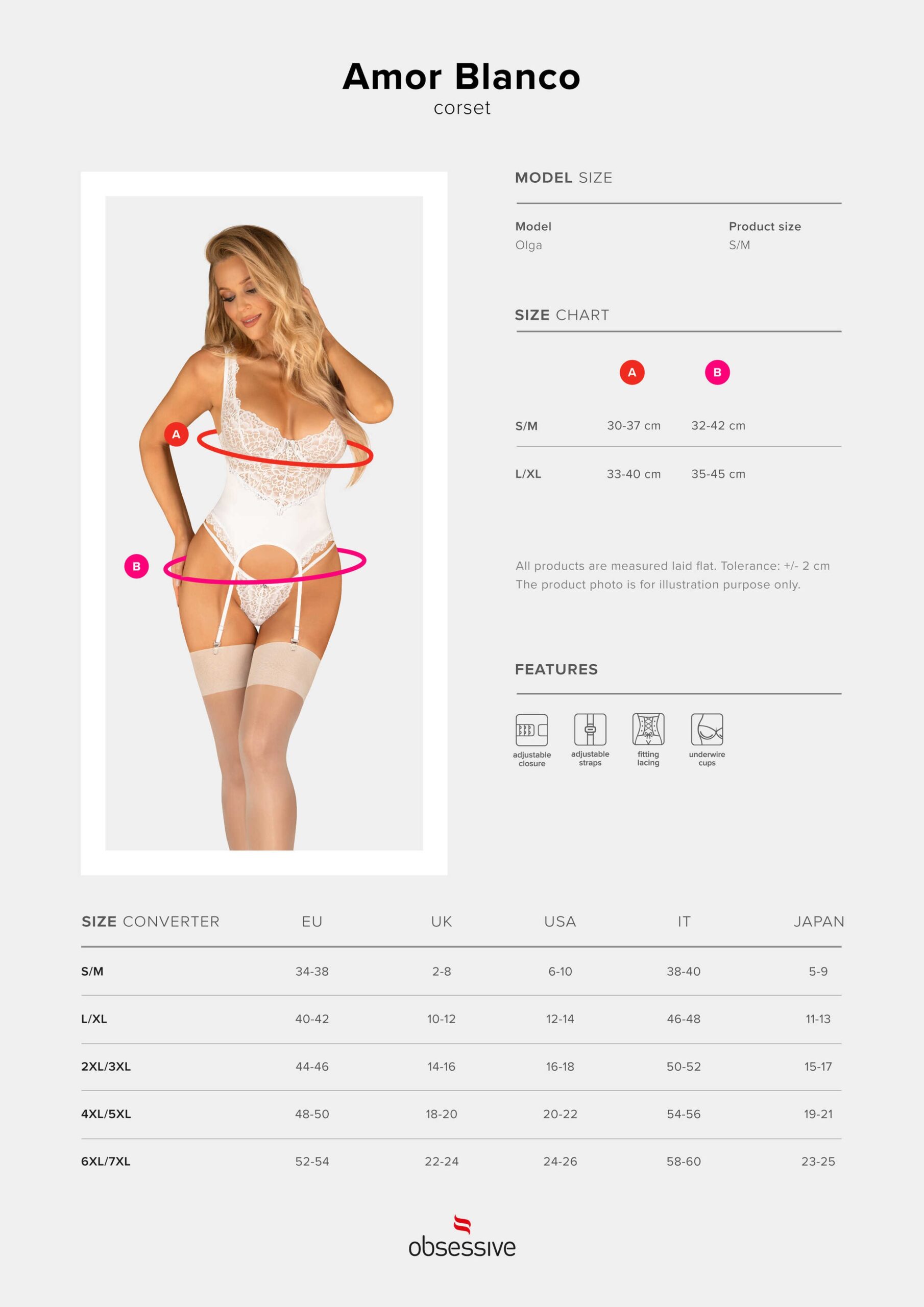 Corset dentelle et string Amor Blanco - Obsessive – Image 9