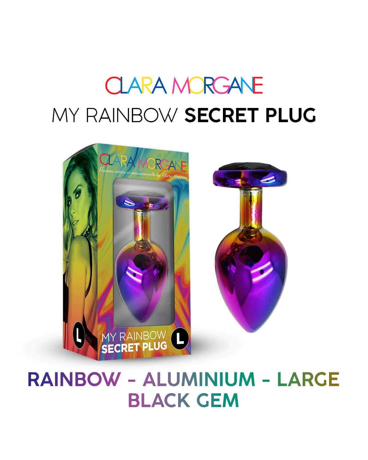 Plug anal aluminium rainbow 3 tailles - Clara Morgane