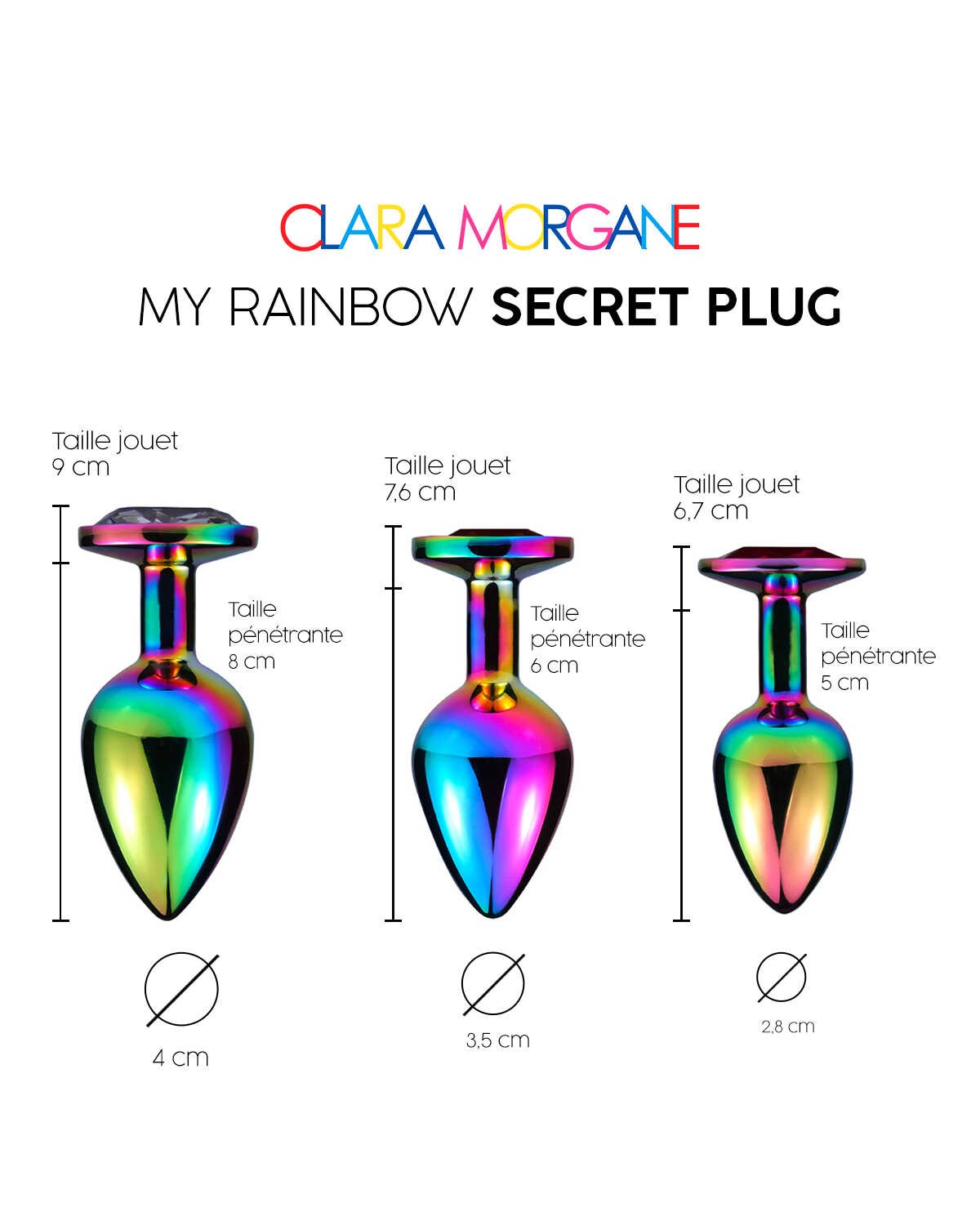 Plug anal aluminium rainbow 3 tailles - Clara Morgane – Image 6