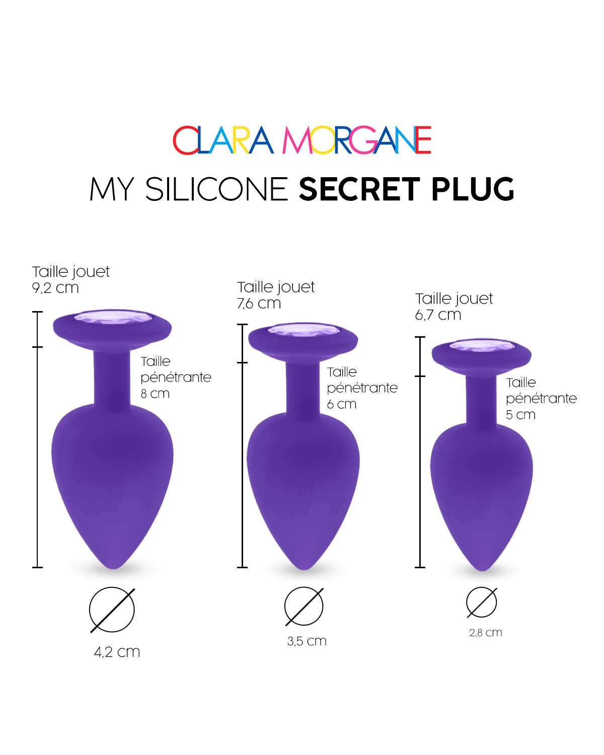 Plug anal en silicone violet - Clara Morgane – Image 5