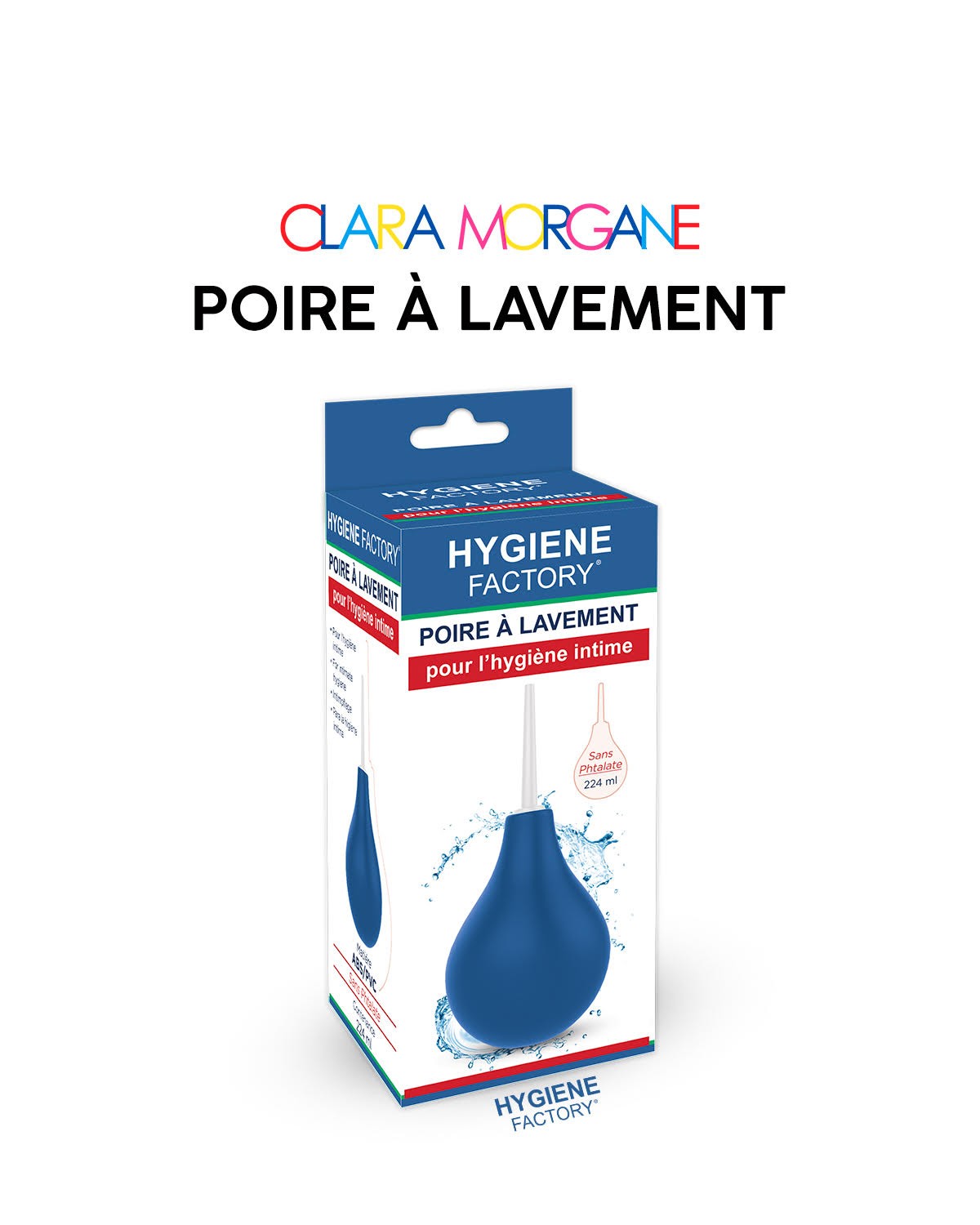 Poire à lavement intime 250 ml bleue - Clara Morgane – Image 2