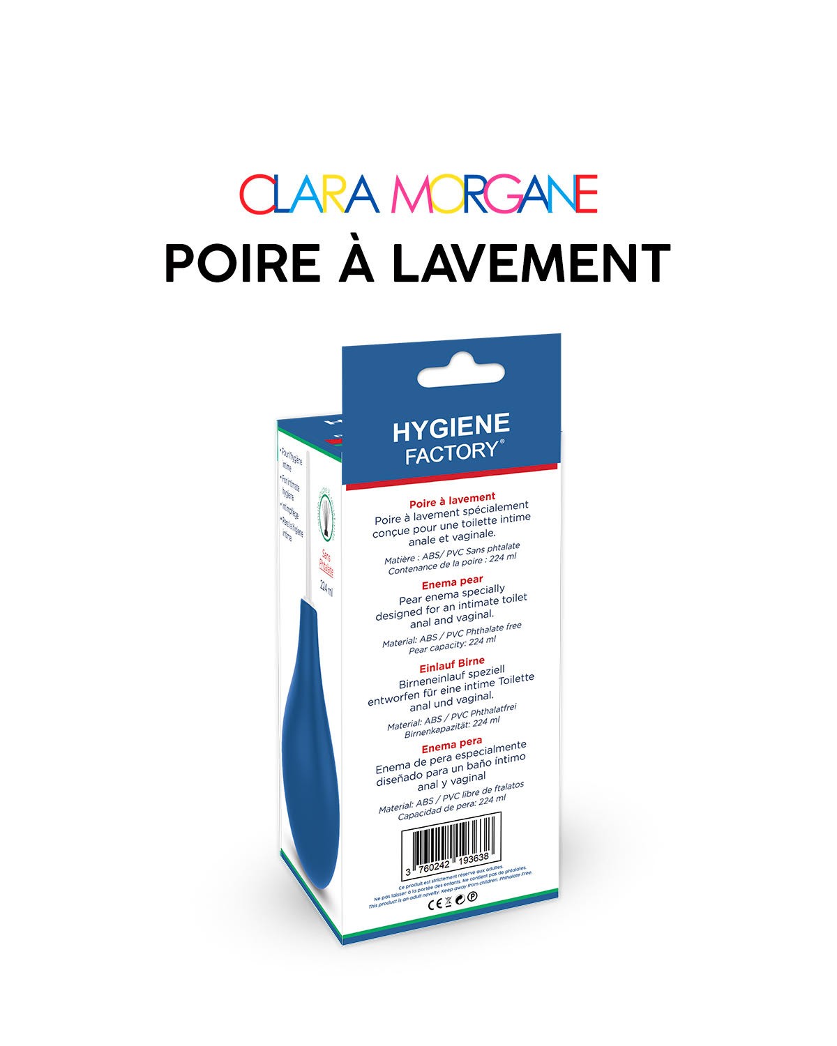 Poire à lavement intime 250 ml bleue - Clara Morgane – Image 3