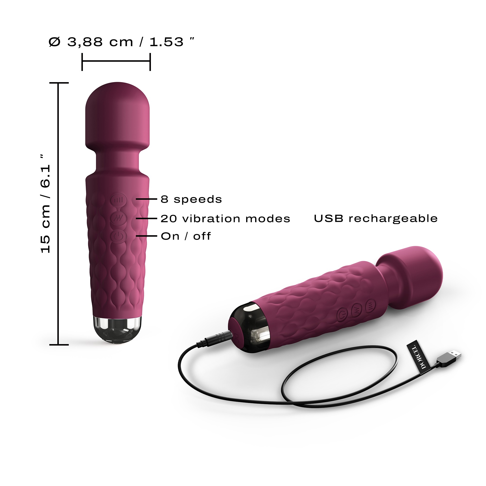 Mini wand vibrant rechargeable - Dorcel Wanderful – Image 4
