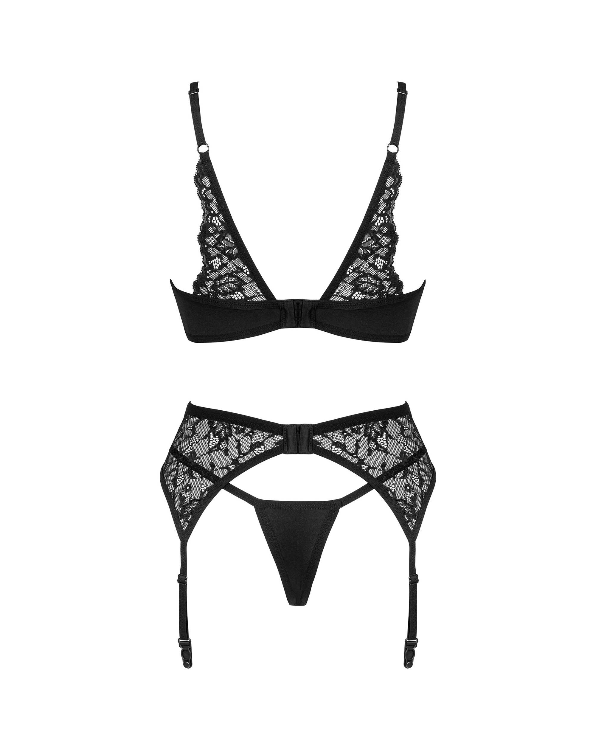 Ensemble lingerie 3 pièces en dentelle Bellastia - Obsessive – Image 8