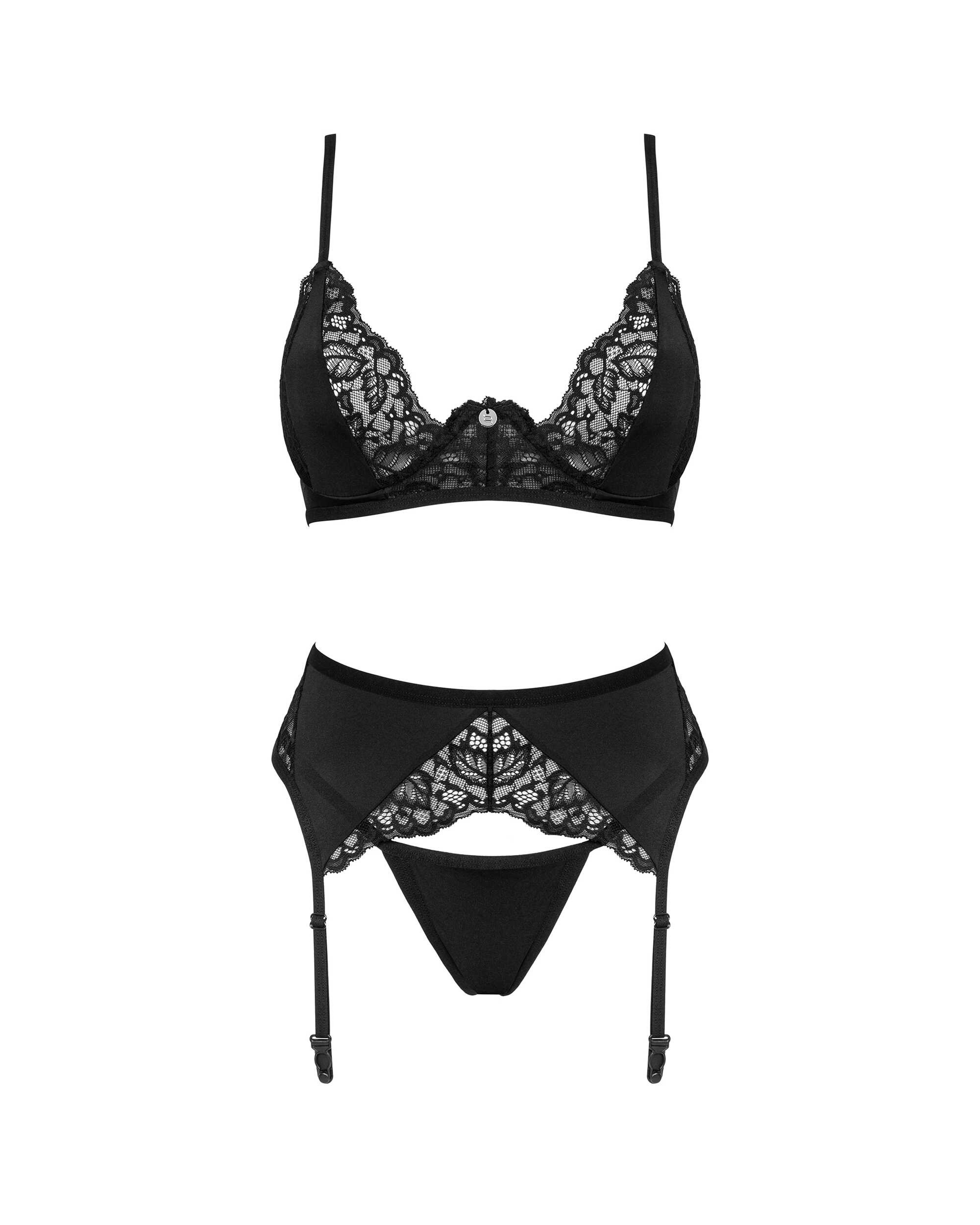 Ensemble lingerie 3 pièces en dentelle Bellastia - Obsessive – Image 7