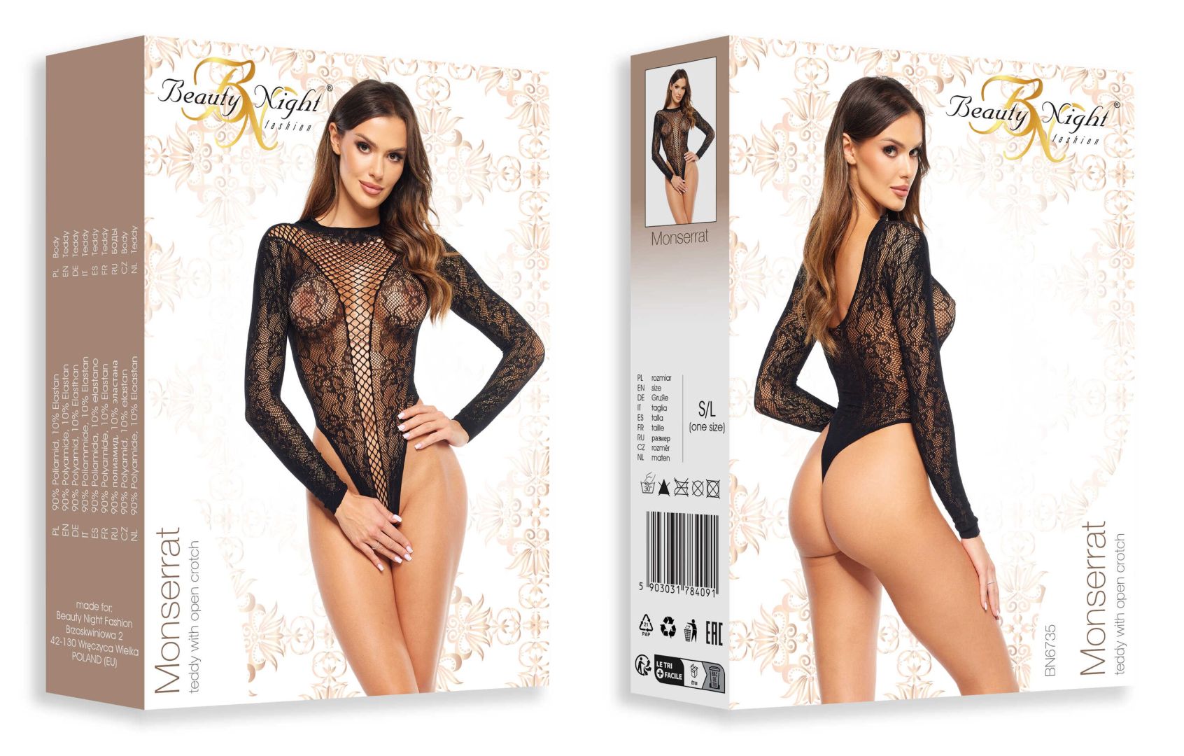 Body résille floral à manches longues - Beauty Night – Image 10