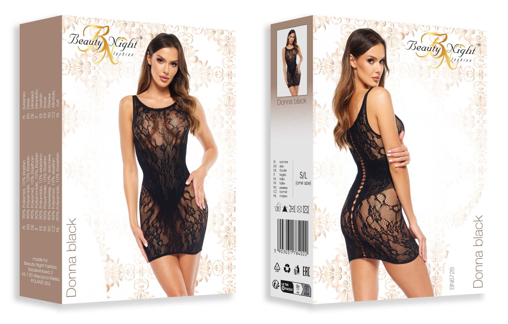 Robe lingerie Donna à motifs floraux et dos ajouré - Beauty Night – Image 8