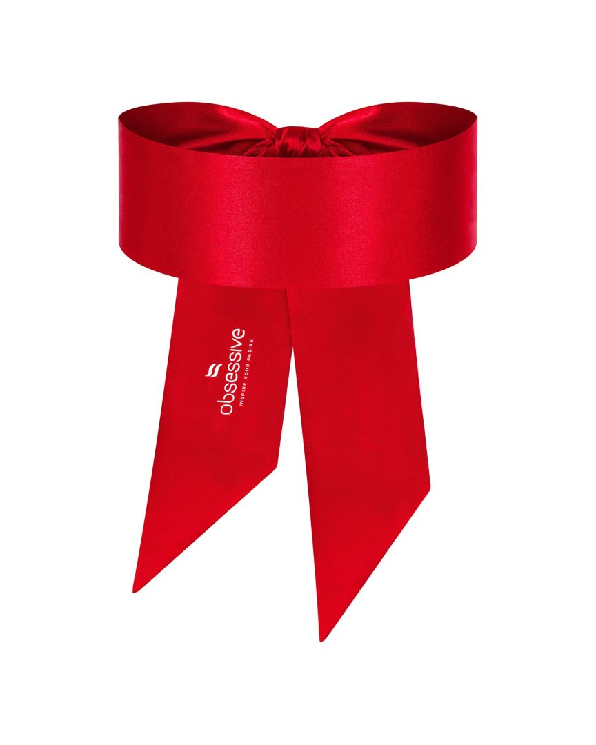 Bandeau sur les yeux en satin rouge - Obsessive – Image 7