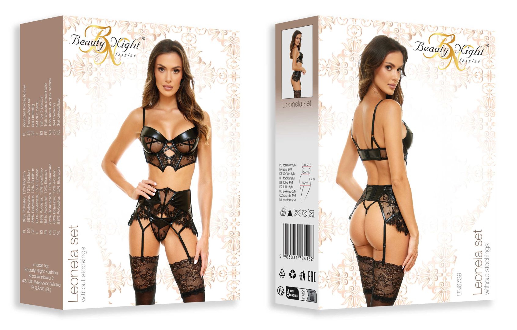 Ensemble lingerie dentelle et wetlook 3 pièces - Beauty Night – Image 14
