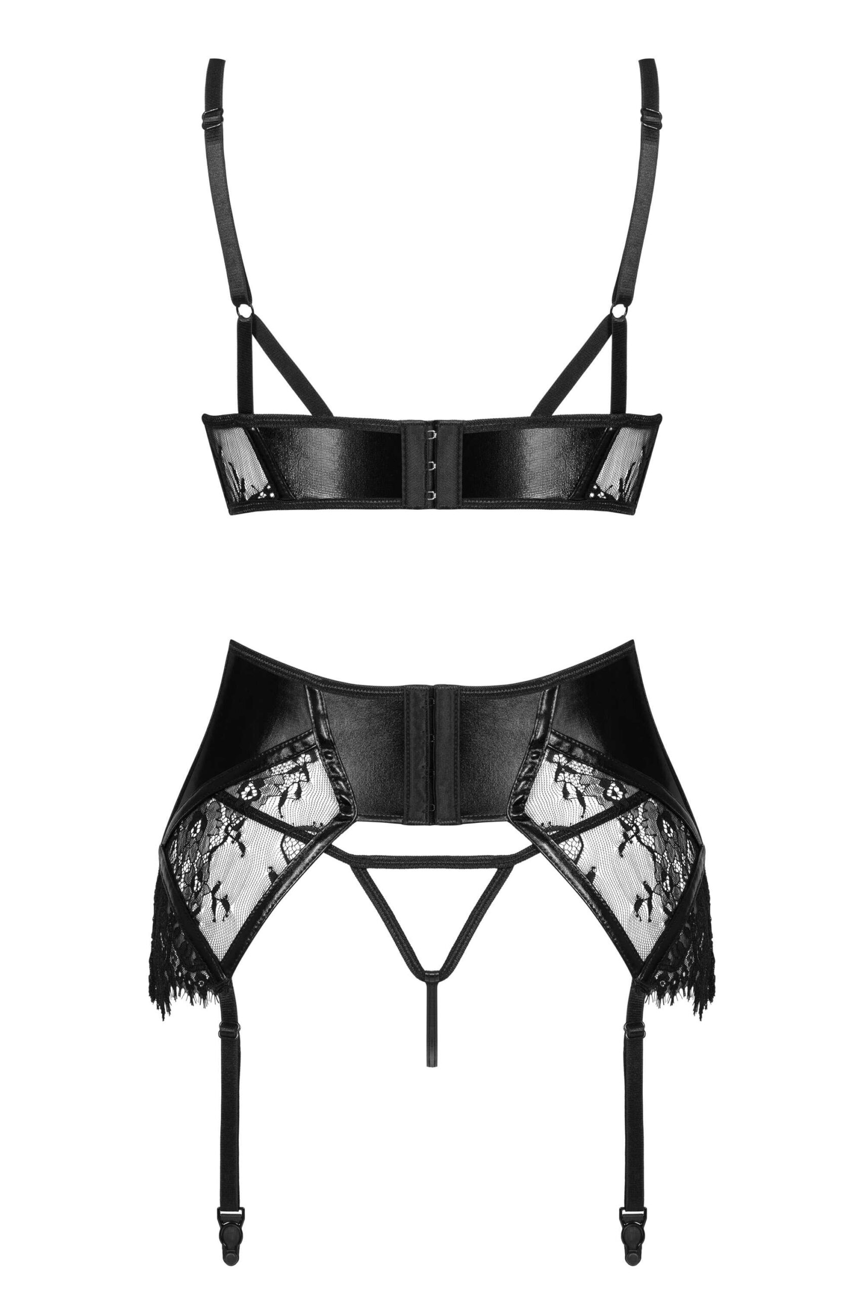 Ensemble lingerie dentelle et wetlook 3 pièces - Beauty Night – Image 8