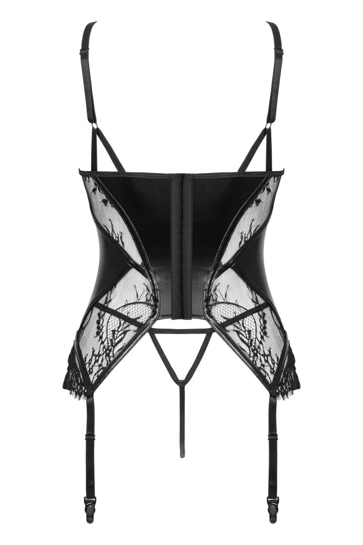 Corset dentelle et wetlook avec culotte - Beauty Night – Image 6