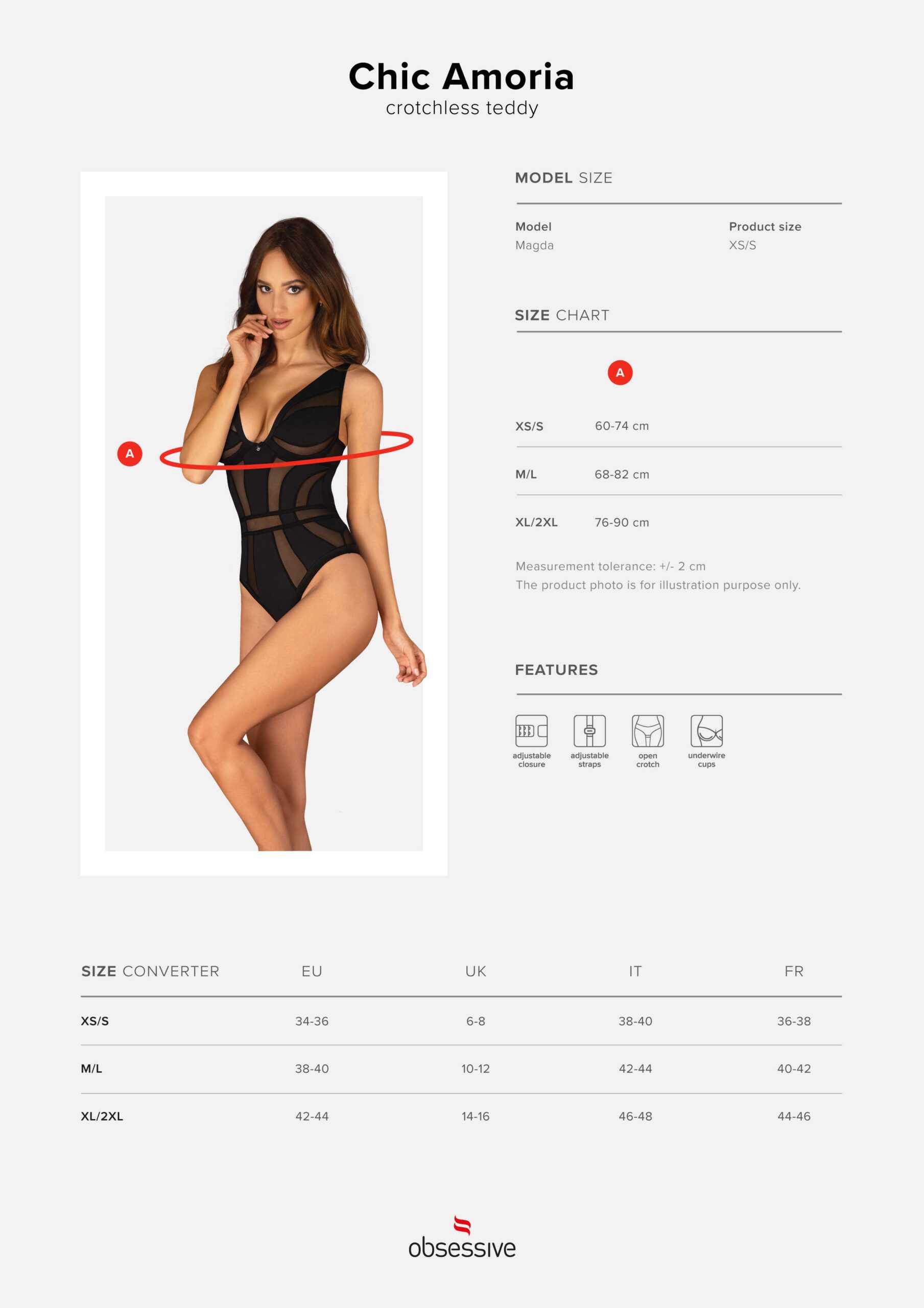 Body ouvert en dentelle Chic Amoria - Obsessive – Image 9
