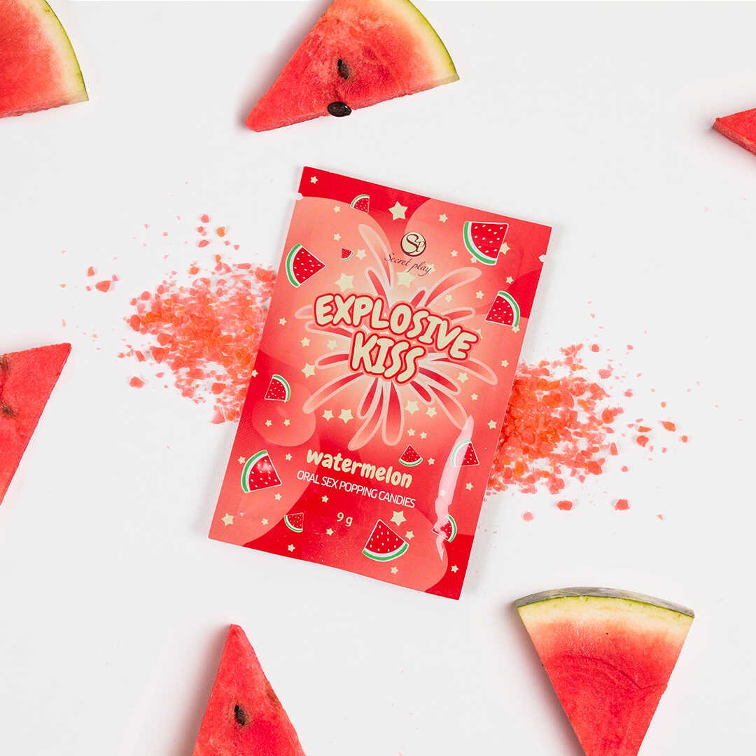 Bonbons pétillants pour sexe oral saveur pastèque - Secret Play
