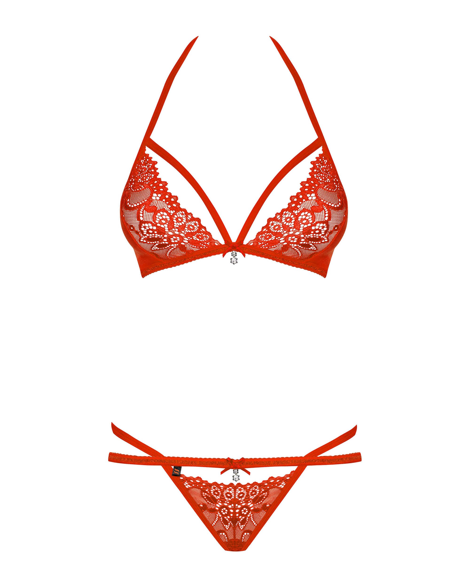Ensemble lingerie soutien-gorge et string rouge - Obsessive – Image 6