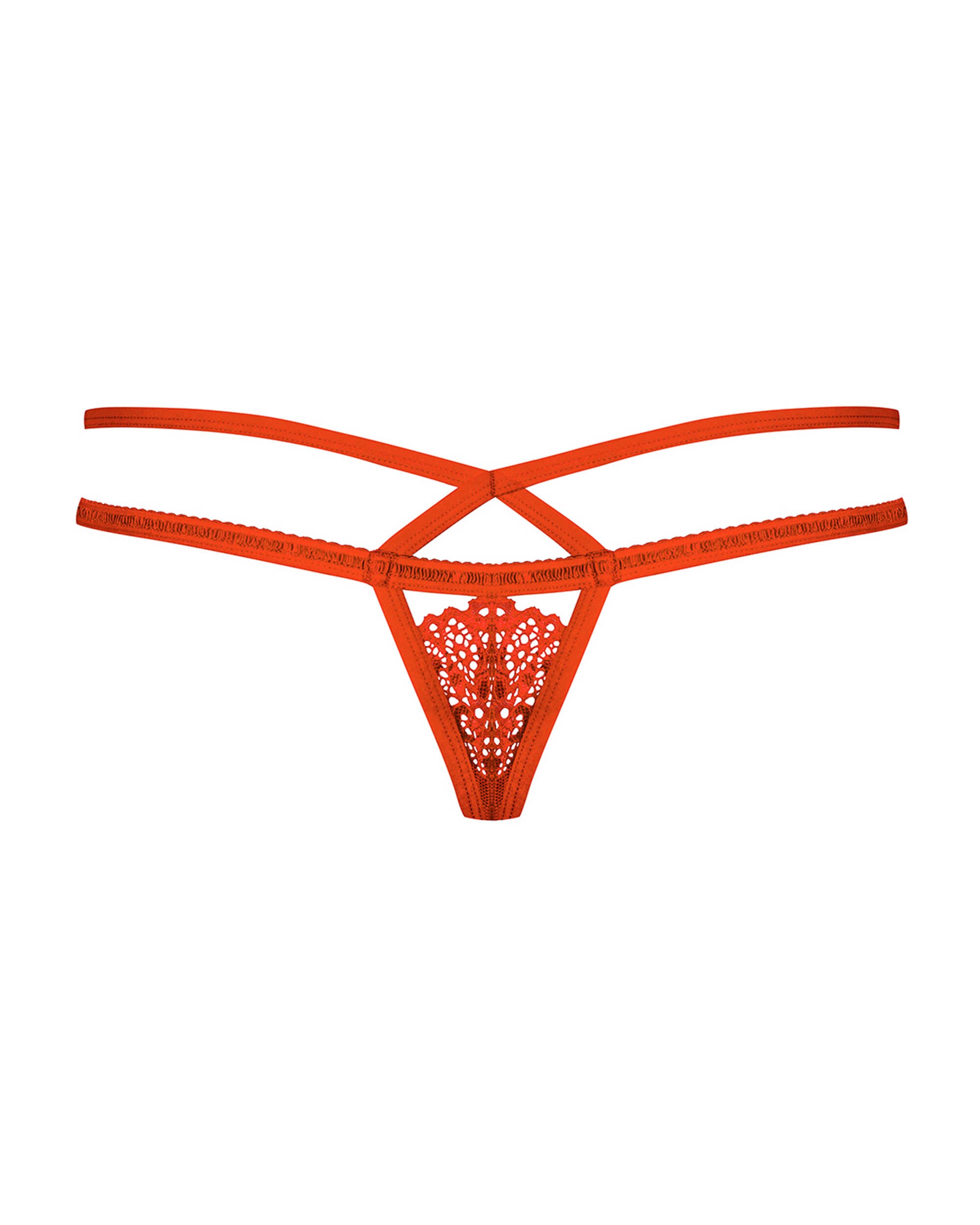 String rouge en dentelle à lanières - Obsessive – Image 4