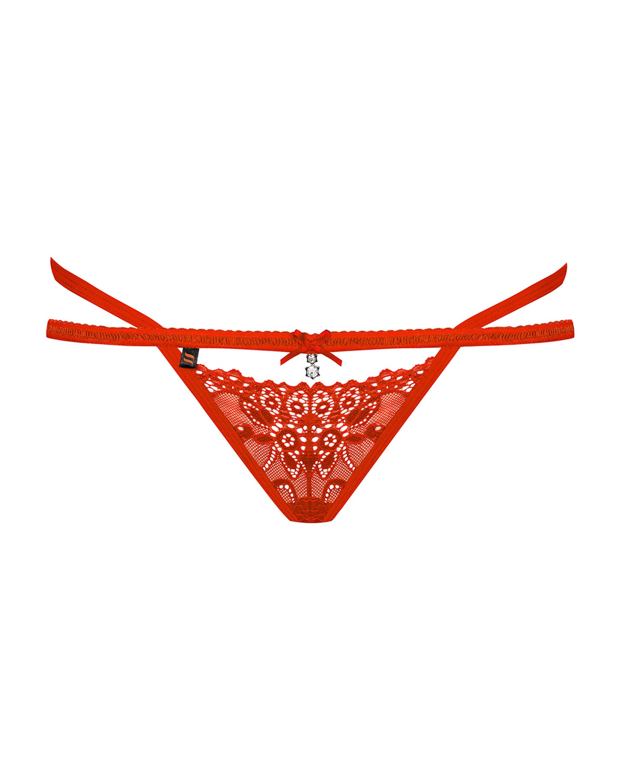 String rouge en dentelle à lanières - Obsessive – Image 5