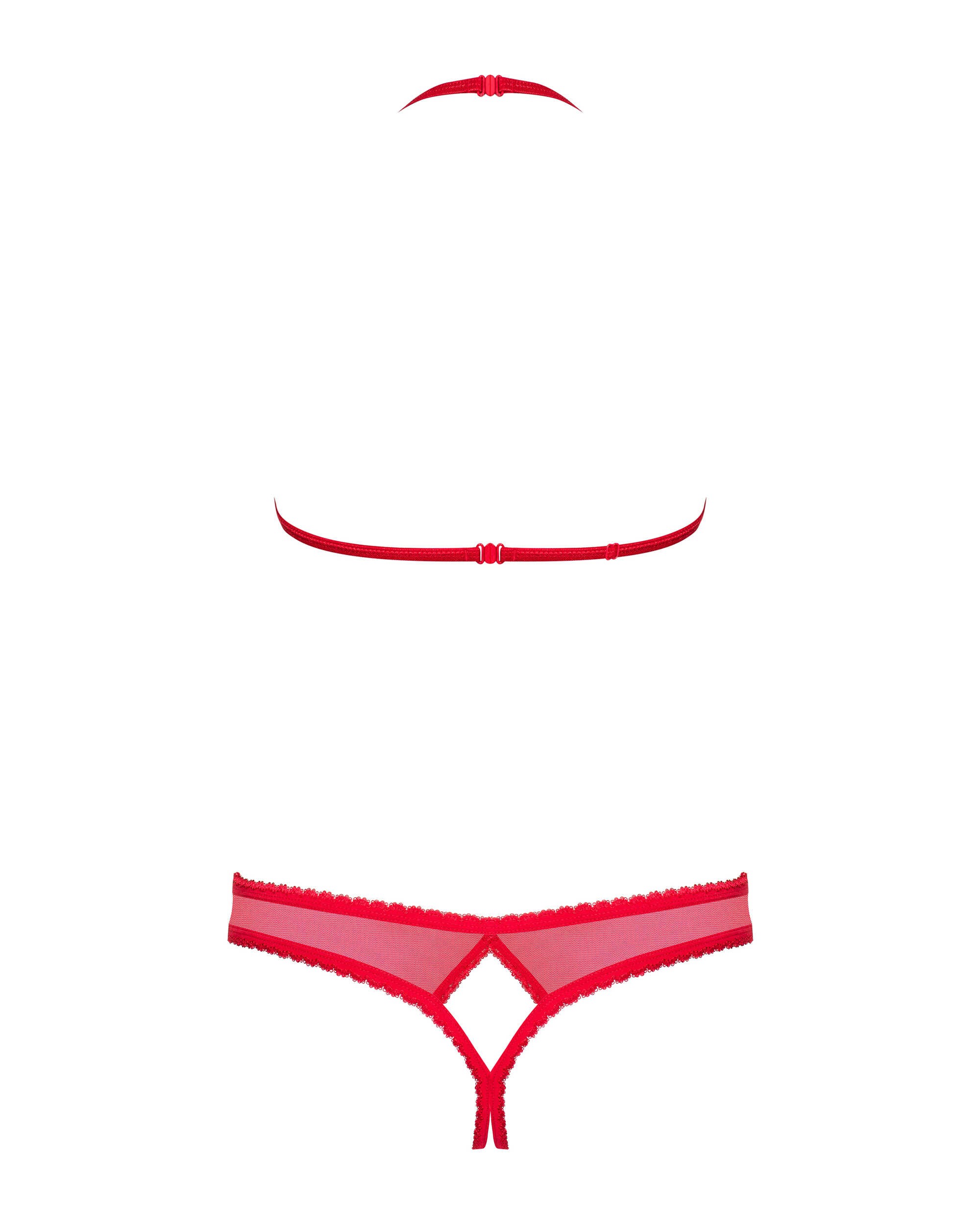 Ensemble lingerie ouvert rouge 2 pièces - Obsessive – Image 5
