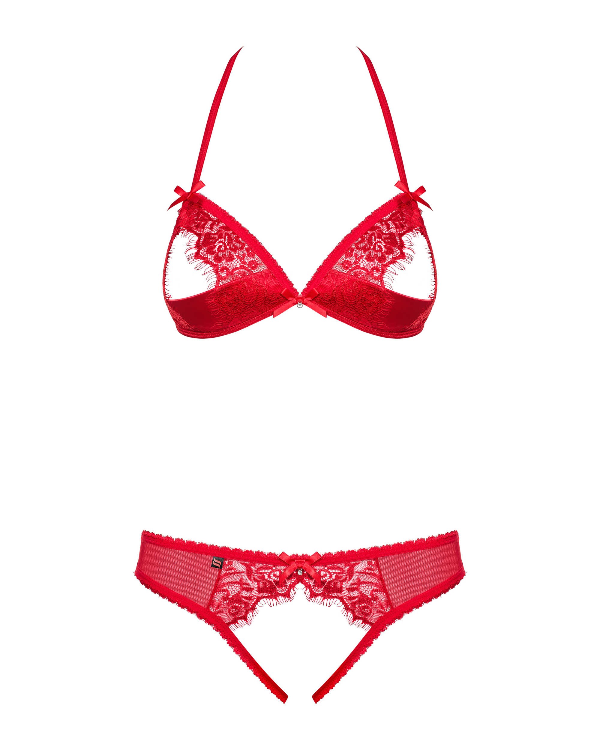 Ensemble lingerie ouvert rouge 2 pièces - Obsessive – Image 6