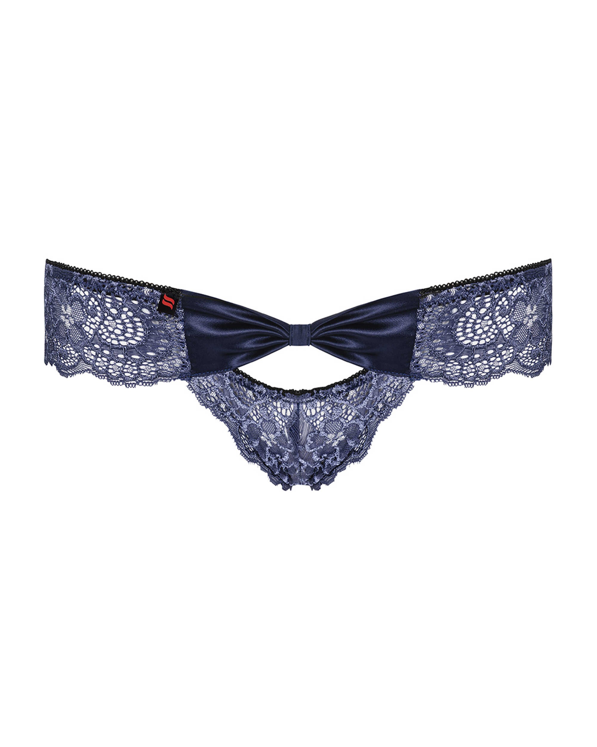 Culotte satin et dentelle bleue Auroria - Obsessive – Image 6