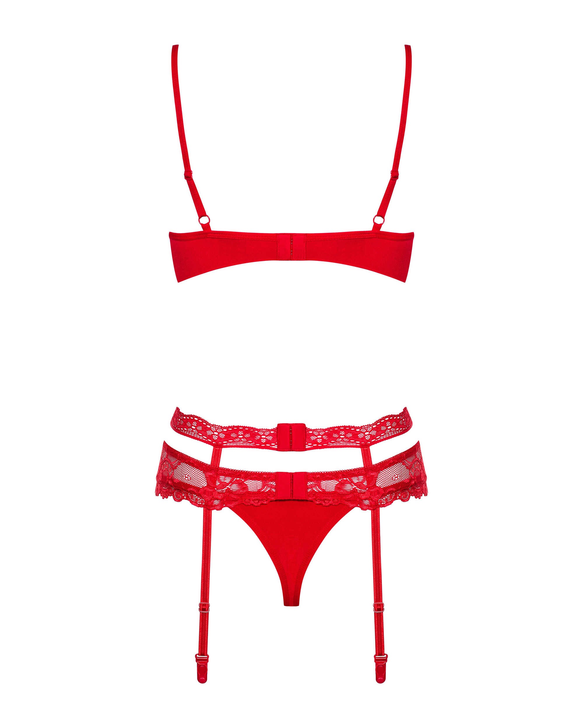 Ensemble lingerie rouge passion Heartina 3 pièces - Obsessive – Image 6