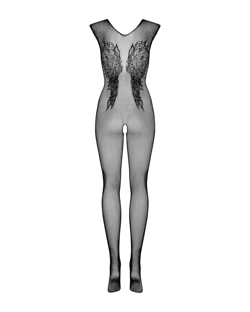 Bodystocking resille noir motif ailes N112 - Obsessive – Image 4