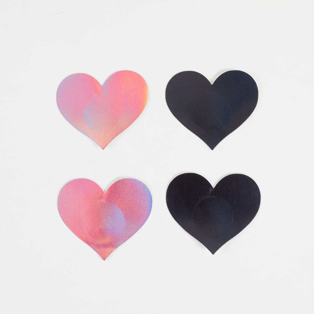 Cache-tétons coeur holographiques par paire - Secret Play – Image 2