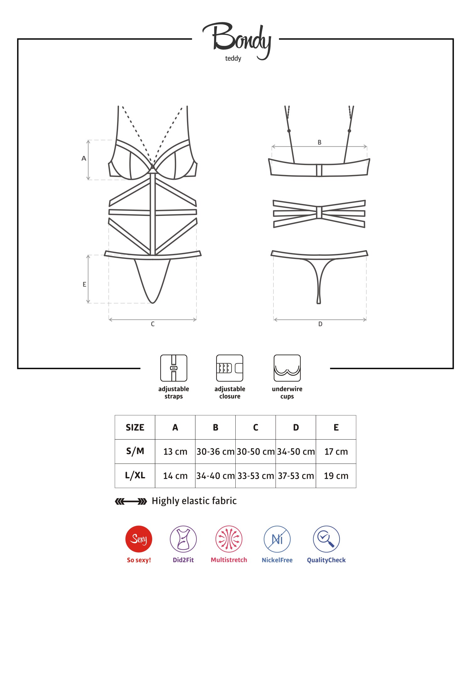 Body string Bondy avec chaîne bijou - Obsessive – Image 7