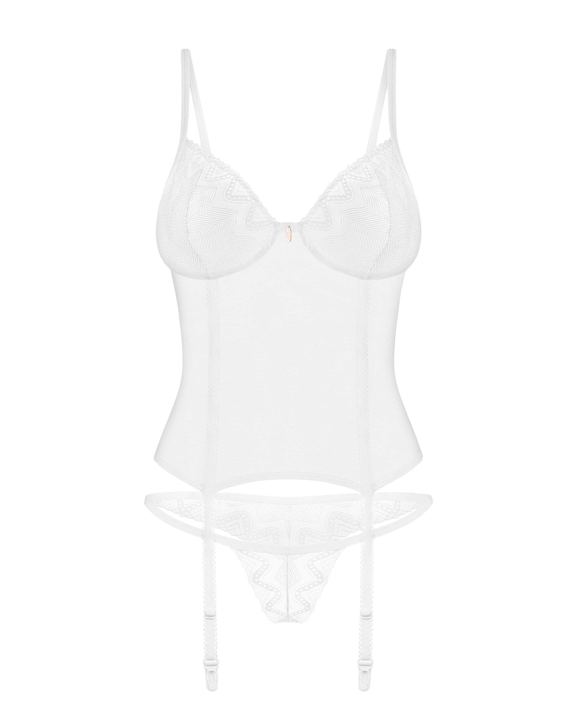 Corset et string Alissium blanc - Obsessive – Image 8