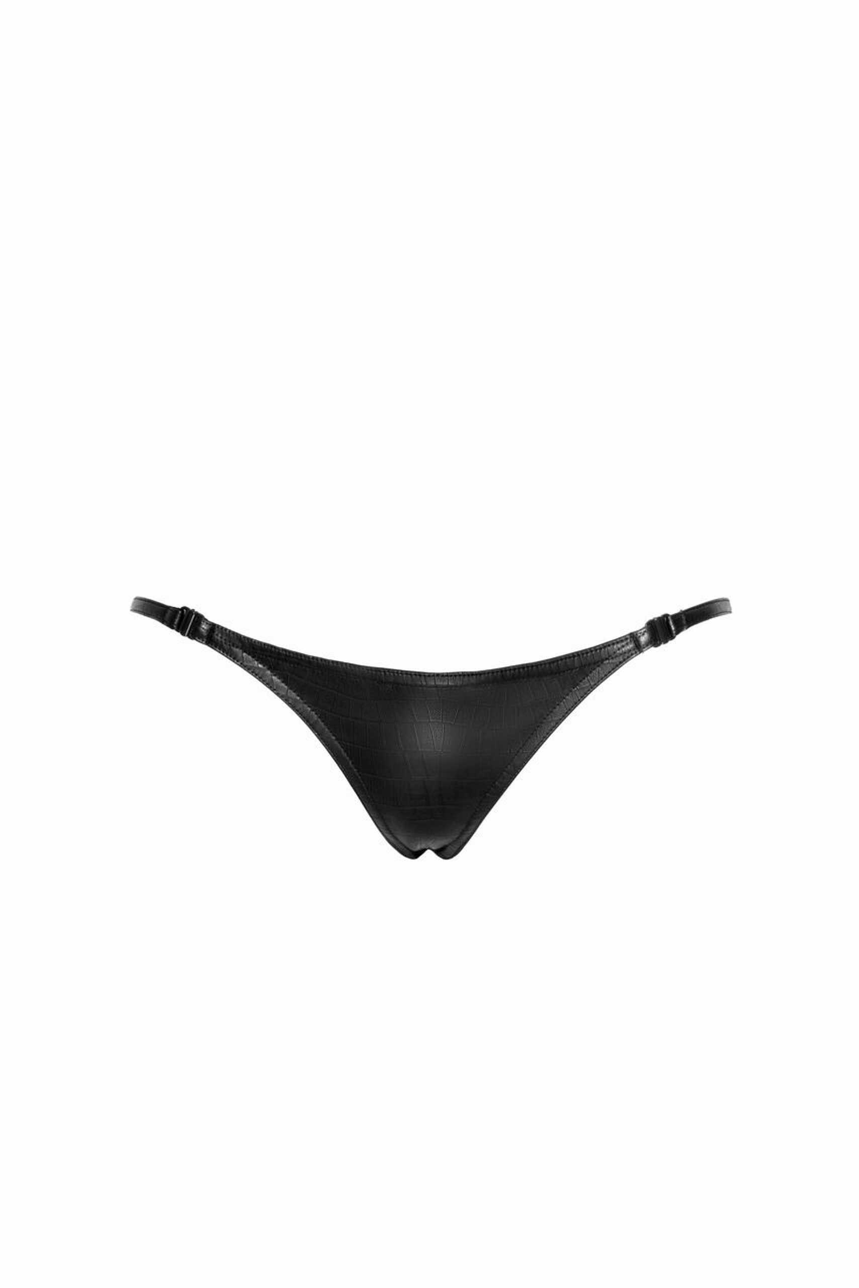 String imprimé crocodile à double ouverture - Noir Handmade – Image 5