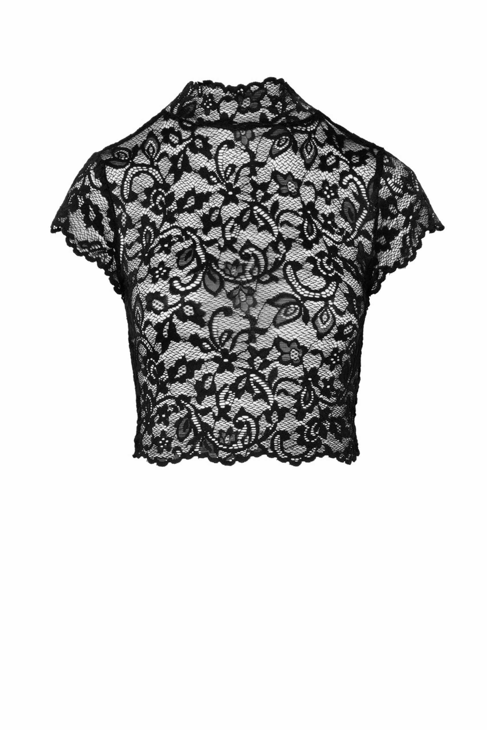 Top dentelle transparente col montant Essence - Noir Handmade – Image 4