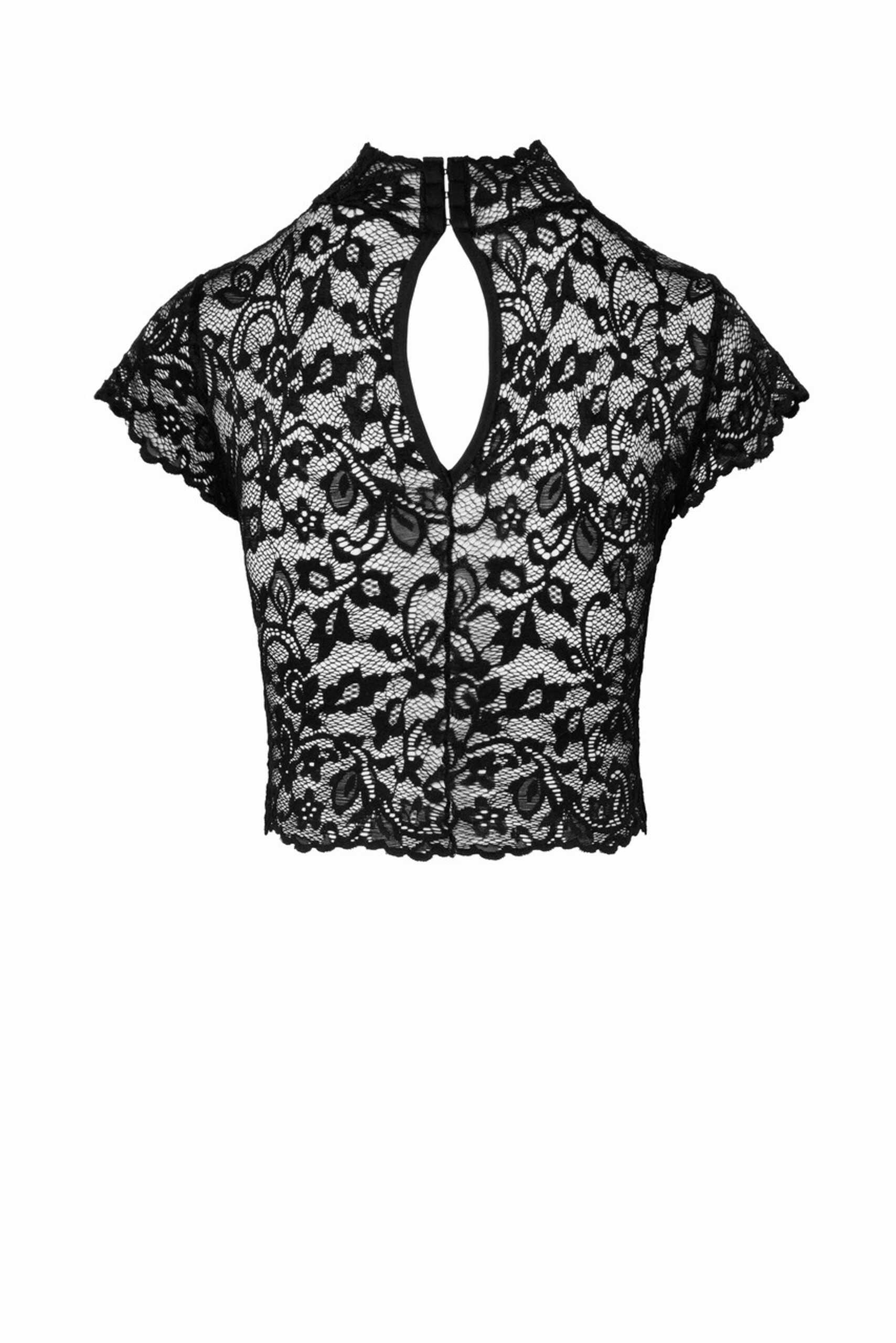 Top dentelle transparente col montant Essence - Noir Handmade – Image 5