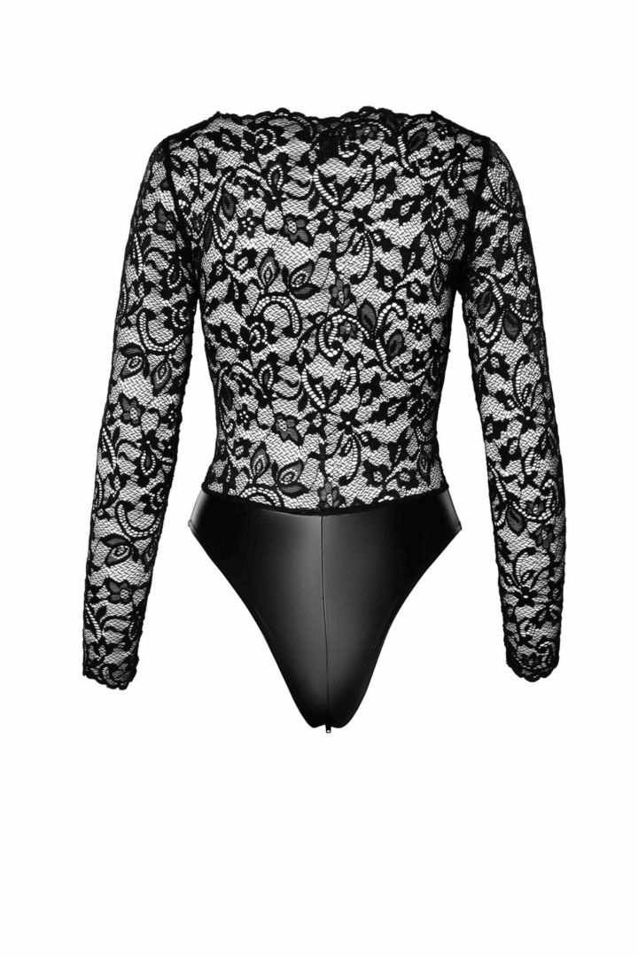 Body Psyche en dentelle et wetlook - Noir Handmade – Image 7